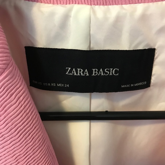 Zara Basic Textured Weave Coat Jacket Pink Size XS - Picture 2 of 7